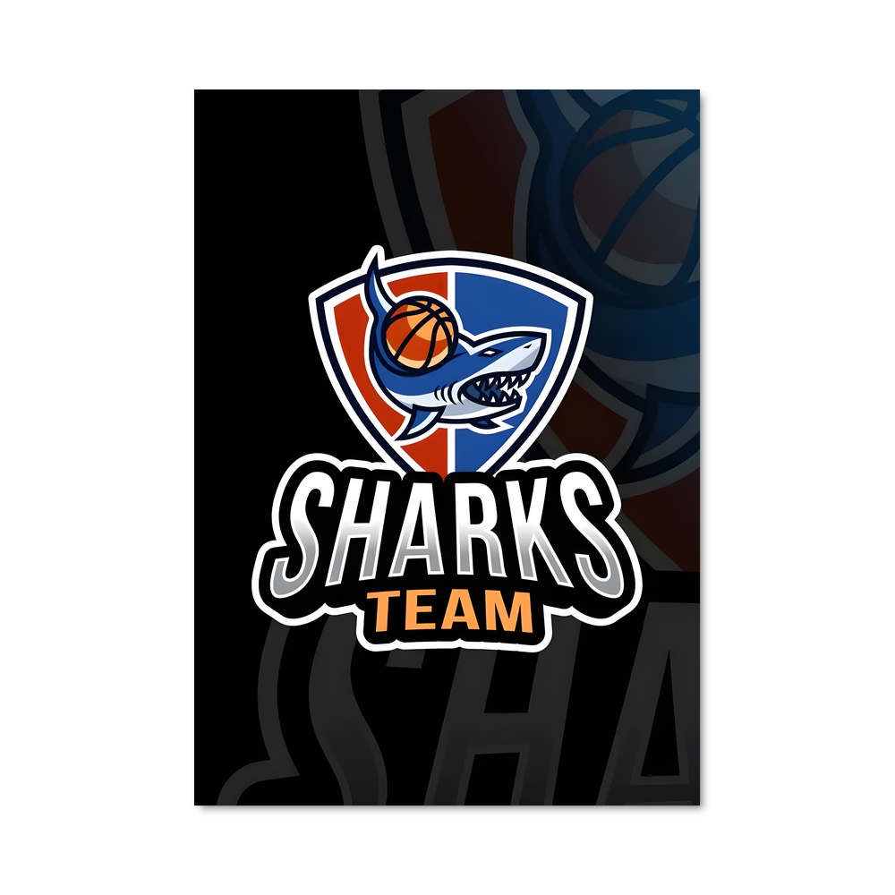Poster Sharks Power – affiche Basketball